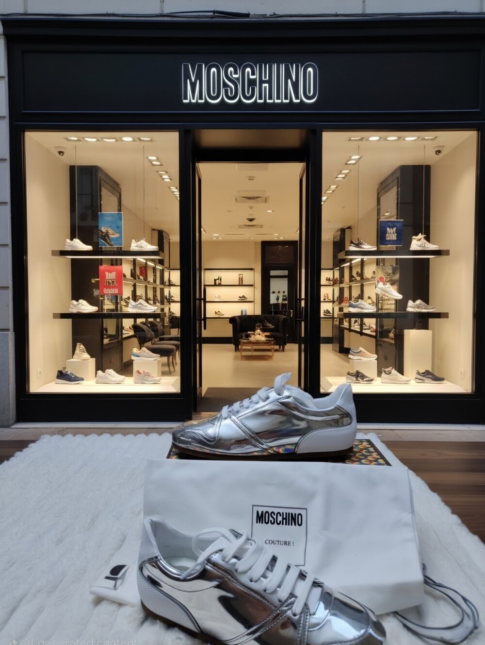 MOSCHINO MIROR SNEAKERS WOMEN'S SZ EU 39 Usa Approx 8.5 $595
